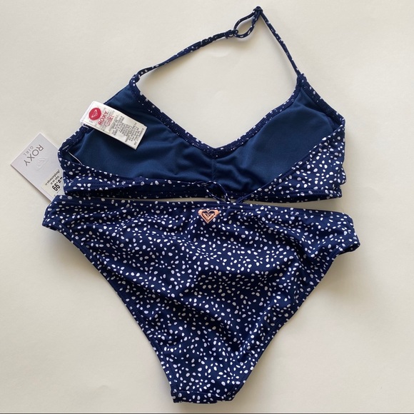 NWT ROXY SPECKLED NAVY BIKINI SET - Picture 3 of 5